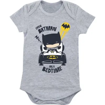 Batman - DC Comics Body - Even Batman Has A Bedtime - 50/56 74/80 - för barn - gråmelerad