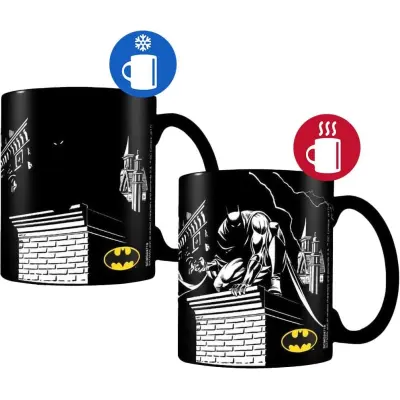 Batman - DC Comics Mugg - Batman Shadows - Mugg med termisk effekt - för  svart/vit/gul