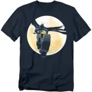 Batman - DC Comics T-shirt - Batman Absolute Motorcycle Moon - M 5XL - för Herr - marinblå