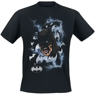 Batman - DC Comics T-shirt - Shouts Lightning Bats - M 3XL - för Herr - svart