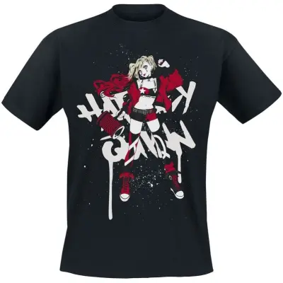 Batman - DC Comics T-shirt - Harley Quinn - Manga Style - S 4XL - för Herr - svart