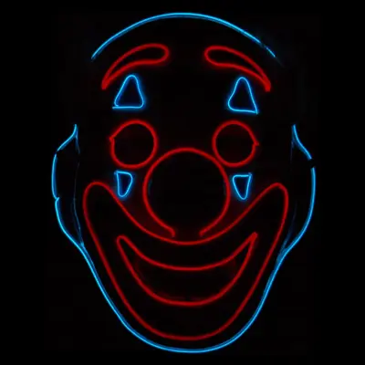 El Wire Joker Aveq LED Mask - One size