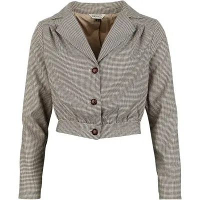 Banned Retro - Rockabilly Kavaj - Robin Houndstoot Jacket - S XXL - för Dam - brun