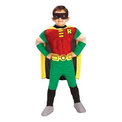 Robin med Muskler Barn Maskeraddräkt - Small