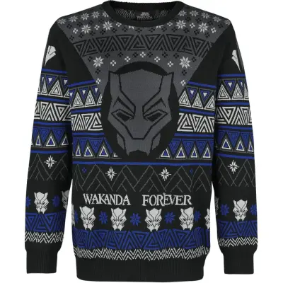 Black Panther - Disney Christmas jumper - Wakanda Forever - XL XXL - för Herr - flerfärgad