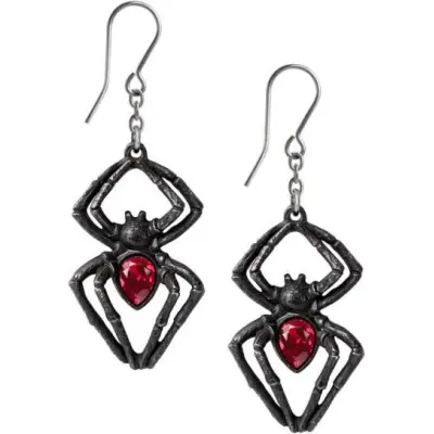 Alchemy Gothic - Gothic Örhängen - Black Widow Earrings - för Dam - silverfärgad