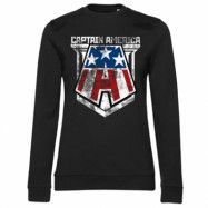Captain America Distressed A Girly Sweatshirt, Sweatshirt
