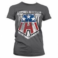 Captain America Distressed A Girly Tee, T-Shirt