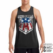 Captain America Distressed A Performance Singlet, Tank Top