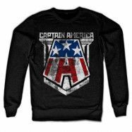 Captain America Distressed A Sweatshirt, Sweatshirt