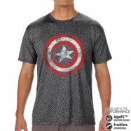 Captain America Distressed Shield Performance Mens Tee, T-Shirt