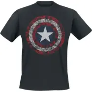 Captain America - Marvel T-shirt - Comic Shield - S XXL - för Herr - svart