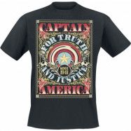 Captain America - Marvel T-shirt - Flourish Shield - M XXL - för Herr - svart