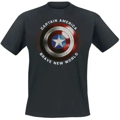 Captain America - Marvel T-shirt - Iconic Shield - S 5XL - för Herr - svart