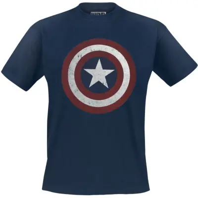 Captain America - Marvel T-shirt - Shield Logo - M XXL - för Herr - marinblå