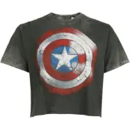 Captain America - Marvel T-shirt - Vintage Shield - S XXL - för Dam - grå