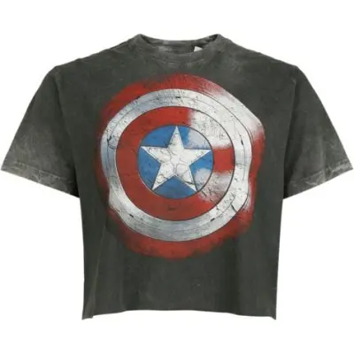 Captain America - Marvel T-shirt - Vintage Shield - S XXL - för Dam - grå
