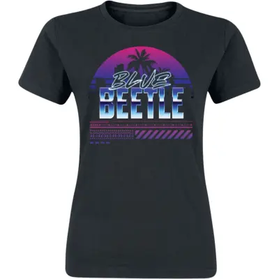 Blue Beetle - DC Comics T-shirt - Palm Sunset - S M - för Dam - svart