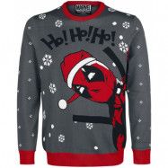 Deadpool - Marvel Christmas jumper - Ho! Ho! Ho! - S XL - för Herr - grå/röd