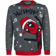 Deadpool - Marvel Christmas jumper - Ho! Ho! Ho! - S XL - för Herr - grå/röd