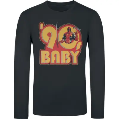 Deadpool - Marvel Långärmad tröja - Deadpool - 90s Baby - S XXL - för Herr - svart