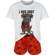 Deadpool - Marvel Pyjamas - 3 - Dogpool - I Got That Dog In Me - S XXL - för Dam - vit/röd