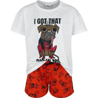 Deadpool - Marvel Pyjamas - 3 - Dogpool - I Got That Dog In Me - S XXL - för Dam - vit/röd