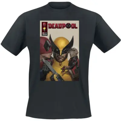Deadpool - Marvel T-shirt - 3 - Deadpool Kisses to Wolverine - S 3XL - för Herr - svart