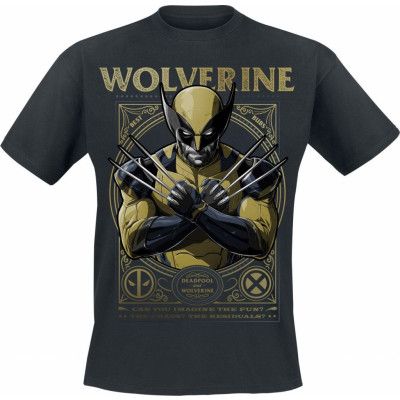 Deadpool - Marvel T-shirt - 3 - Wolverine - S XL - för Herr - svart