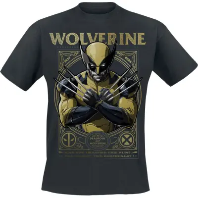 Deadpool - Marvel T-shirt - 3 - Wolverine - S XL - för Herr - svart
