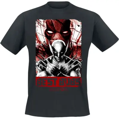 Deadpool - Marvel T-shirt - Deadpool And Wolverine - Best Bubs - S XL - för Herr - svart
