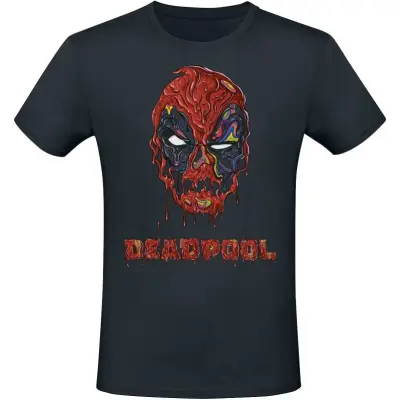 Deadpool - Marvel T-shirt - Splatter Logo - S XXL - för Herr - svart