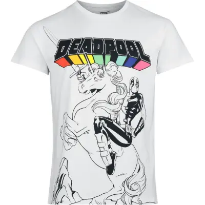 Deadpool - Marvel T-shirt - Unicorn - S 3XL - för Herr - vit