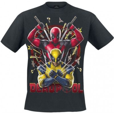 Deadpool - Marvel T-shirt - Wolverine Bullseye - S XXL - för Herr - svart