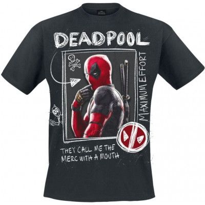 Deadpool - Marvel T-shirt - Wolverine Sketches - S XXL - för Herr - svart