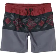 Black Premium by EMP Badbyxor - Tricolor Swim Shorts with Arrow Print - S XXL - för Herr - röd/svart