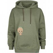 Guardians Of The Galaxy - Anime Luvtröja - Groot - S XXL - för Dam - mörkgrönmelerad