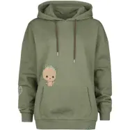 Guardians Of The Galaxy - Anime Luvtröja - Groot - S XXL - för Dam - mörkgrönmelerad