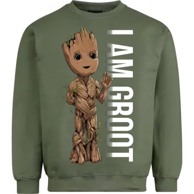 Guardians Of The Galaxy - Marvel Sweatshirt - I Am Groot - S XXL - för Herr - grön