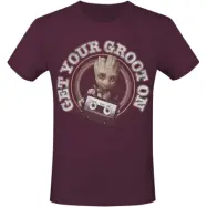 Guardians Of The Galaxy - Marvel T-shirt - Get Your Groot On - S 3XL - för Herr - vinröd