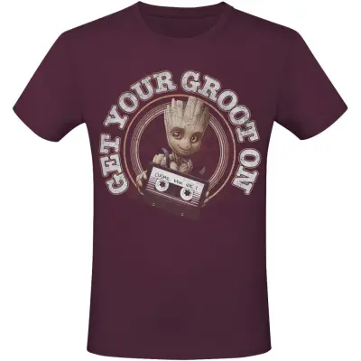 Guardians Of The Galaxy - Marvel T-shirt - Get Your Groot On - S 3XL - för Herr - vinröd