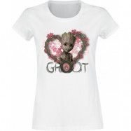 Guardians Of The Galaxy - Marvel T-shirt - Heart Flowers - XS M - för Dam - vit