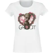 Guardians Of The Galaxy - Marvel T-shirt - Heart Flowers - XS M - för Dam - vit
