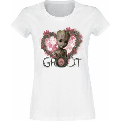 Guardians Of The Galaxy - Marvel T-shirt - Heart Flowers - XS M - för Dam - vit
