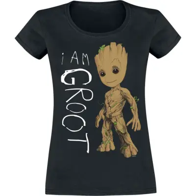 Guardians Of The Galaxy - Marvel T-shirt - I Am Groot - S XL - för Dam - svart