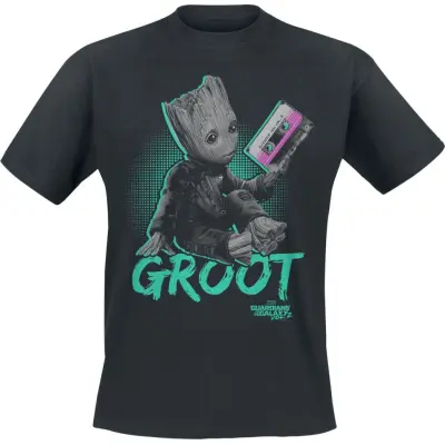 Guardians Of The Galaxy - Marvel T-shirt - Neon Groot - S XXL - för Herr - svart