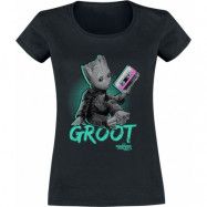 Guardians Of The Galaxy - Marvel T-shirt - Neon Groot - S XXL - för Dam - svart