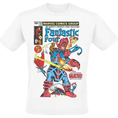 Fantastic Four - Marvel T-shirt - First Comic Cover - S XXL - för Herr - vit
