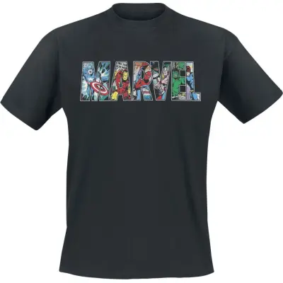 Marvel - Marvel T-shirt - Character Logo - S XXL - för Herr - svart