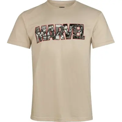 Marvel - Marvel T-shirt - Comics Logo Heroes - S XXL - för Herr - sand